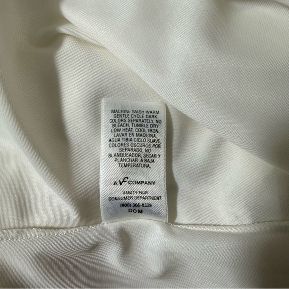 Vintage Vanity Fair Slip Dress Size 44 White Nylon Lace Trimmed Tiny Flaw - Picture 8 of 10